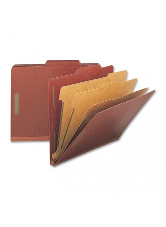 Letter - 8.50" Width x 11" Sheet Size - 8 - 2", 1" Fastener Capacity for Folder, Divider - 3 Dividers - 25 pt. Folder Thickness - Pressboard - Red - Recycled - 10 / Box - nat01052